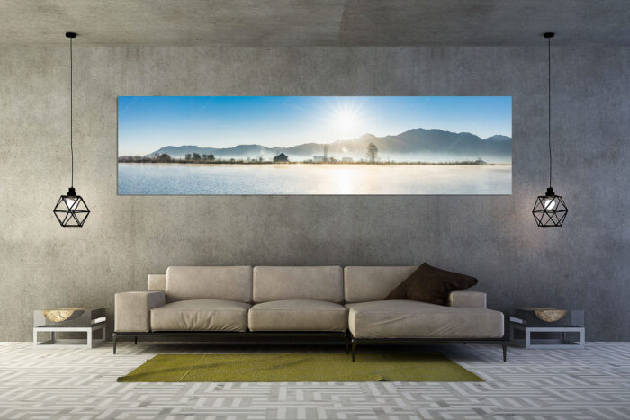 Eichsee Sonnenaufgang | Größe ca. 320x80cm, Seitenverhältnis 4:1