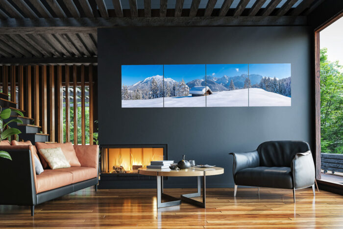 Beeindruckendes Karwendel II | 4er Split, Größe ca. 240x60cm, Seitenverhältnis 4:1