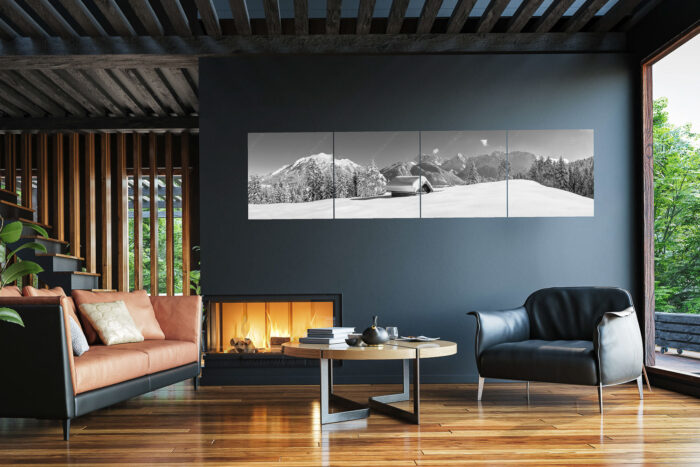 Beeindruckendes Karwendel II | 4er Split, Größe ca. 240x60cm, Seitenverhältnis 4:1