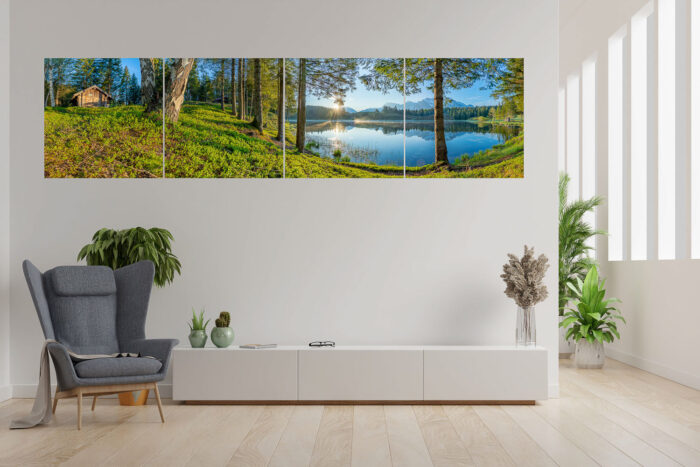 Blaubeerwald | 4er Split, Größe ca. 280x70cm, Seitenverhältnis 4:1