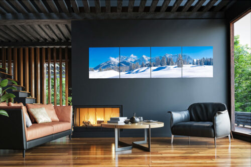 Richtig Winter | 4er Split, Größe ca. 240x60cm, Seitenverhältnis 4:1