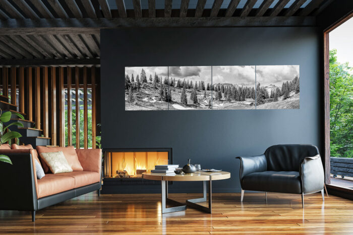 An der Moosenalm | 4er Split, Größe ca. 240x60cm, Seitenverhältnis 4:1