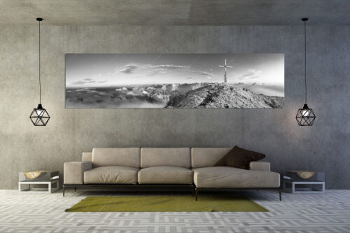 Schafreiter Gipfelpanorama | Größe ca. 320x80cm, Seitenverhältnis 4:1