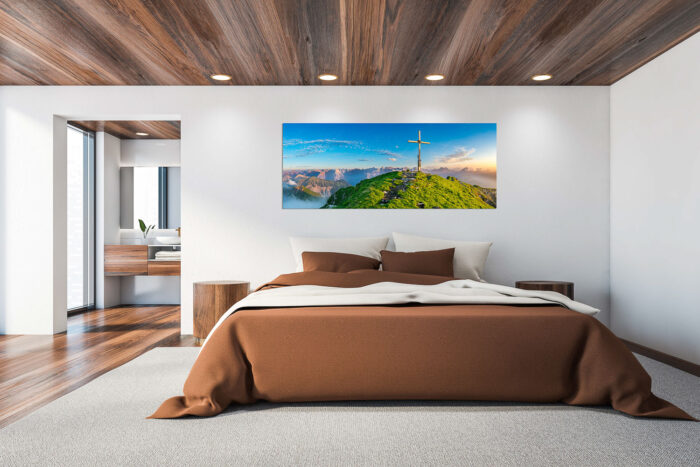 Schafreiter Gipfelpanorama | Größe ca. 200x80cm, Seitenverhältnis 2,5:1