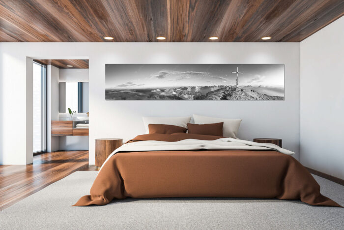 Schafreiter Gipfelpanorama | Größe ca. 300x60cm, Seitenverhältnis 5:1