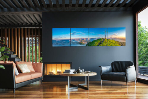 Schafreiter Gipfelpanorama | 4er Split, Größe ca. 240x60cm, Seitenverhältnis 4:1