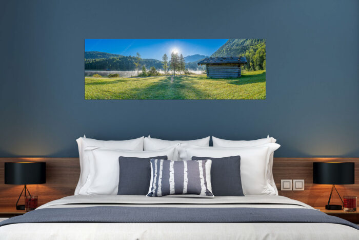 Ein Morgen am Ferchensee | Größe ca. 180x60cm, Seitenverhältnis 3:1