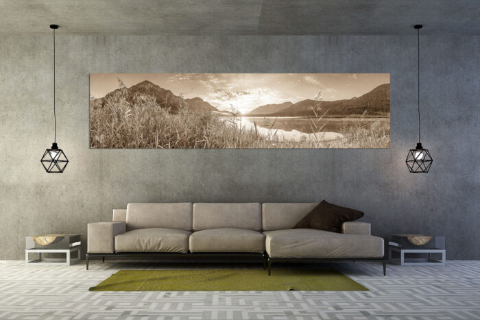 Einsamer Sommermorgen | Größe ca. 320x80cm, Seitenverhältnis 4:1