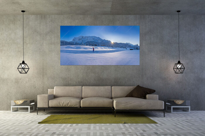 Langlauf in Märchenhafter Schneelandschaft | Größe ca. 200x100cm, Seitenverhältnis 2:1