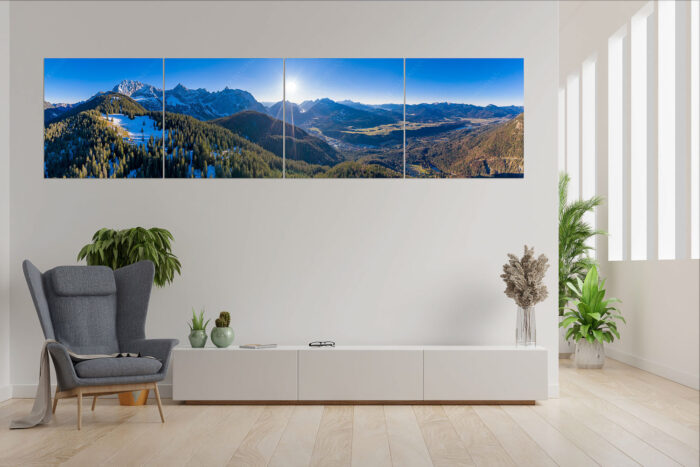 Übern Rehberg | 4er Split, Größe ca. 280x70cm, Seitenverhältnis 4:1