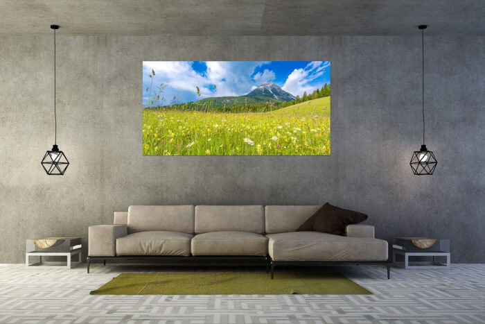 Blumenwiese vor Hoher Munde | Größe ca. 200x100cm, Seitenverhältnis 2:1