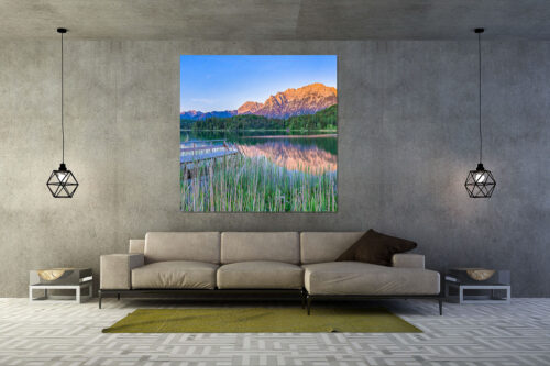 Lautersee Karwendel II | Größe ca. 160x160cm, Seitenverhältnis 1:1