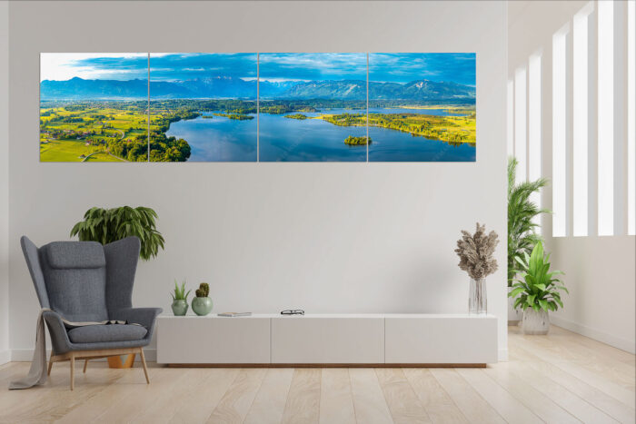 Staffelsee | 4er Split, Größe ca. 280x70cm, Seitenverhältnis 4:1