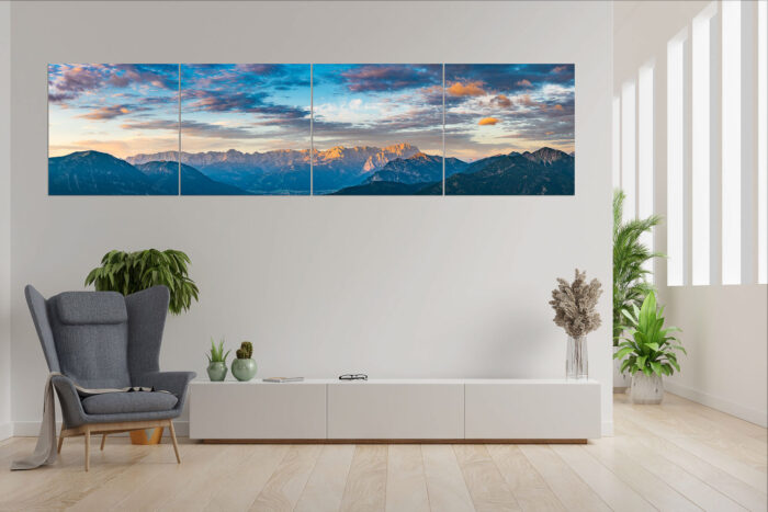 Der Himmel tut sich auf | 4er Split, Größe ca. 280x70cm, Seitenverhältnis 4:1