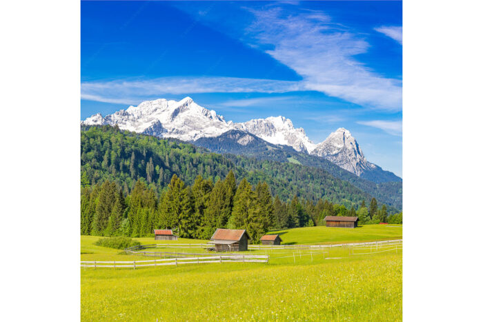 Idyllischer Zugspitzblick | Seitenverhältnis 1:1