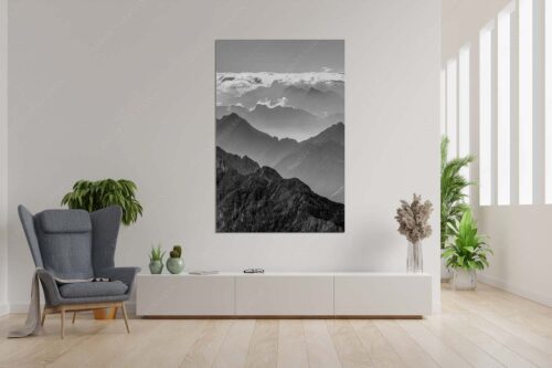 Blick von der Zugspitze über Jubiläumsgrat nach Osten in das Karwendelgebirge - Fernweh - Größe ca. 120x180cm, Seitenverhältnis 2:3 - Zugspitzpanorama - weitere Infos unter https://www.kriner-weiermann.de