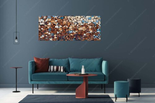 Aufgerichteter Holzhaufen - Holzhaufen II - Größe ca. 175x70cm, Seitenverhältnis 2,5:1 - Holzstapel Holzscheite - weitere Infos unter https://www.kriner-weiermann.de