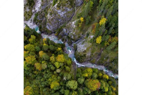 Die ersten Herbstboten in der Finzklamm im Estergebirge - Klammheimlich - Seitenverhältnis 1:1 - Herbstfärbung in der Finzklamm - weitere Infos unter https://www.kriner-weiermann.de