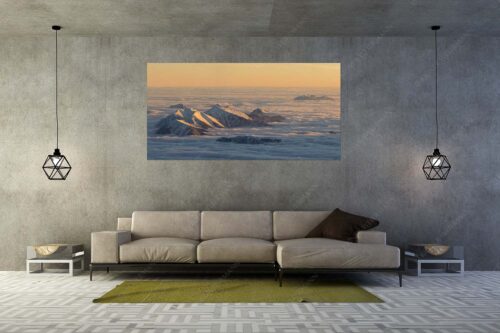 Der Blick von der Zugspitze auf das Estergebirge das wie Inseln aus dem Nebel ragt - Atlantis - Größe ca. 200x100cm, Seitenverhältnis 2:1 - Estergebirge im Nebelmeer - weitere Infos unter https://www.kriner-weiermann.de