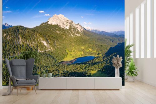 Blick über Ferchensee zur Unteren und Oberen Wettersteinspitze. - Die Perle - Größe ca. 300x200cm, Seitenverhältnis 3:2 - Ferchensee am Wetterstein - weitere Infos unter https://www.kriner-weiermann.de